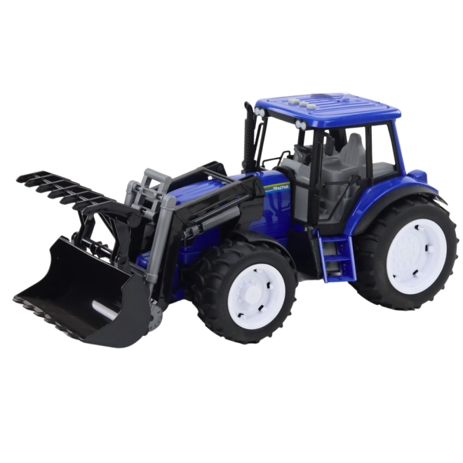 Dětský traktor s pohyblivou lžící modrý