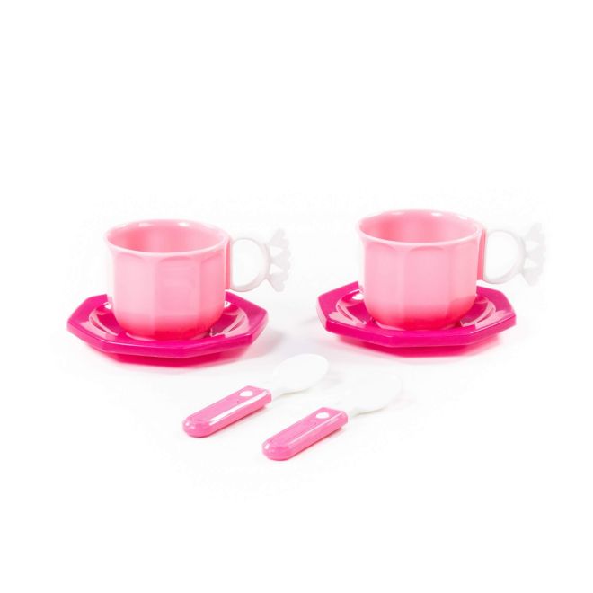 Starožitná růžová čajová sada - 6 dílů