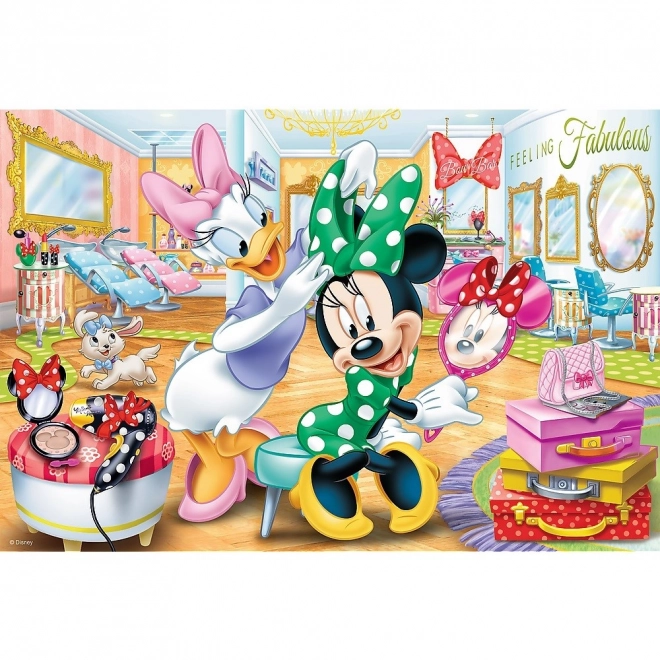 Puzzle 100 dílků Minnie v salonu krásy