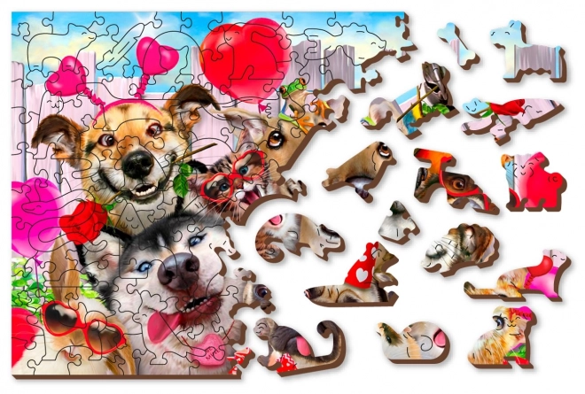 Wooden City Dřevěné puzzle Čas na párty 2v1, 150 dílků EKO