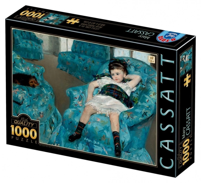 Puzzle Malá dívka v modrém křesle