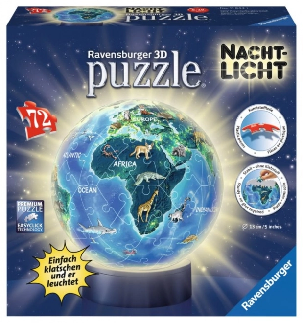 RAVENSBURGER Svítící puzzleball Noční globus 72 dílků