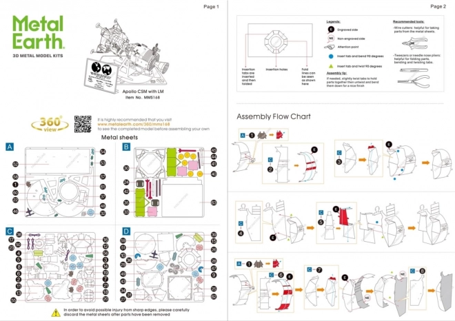 METAL EARTH 3D puzzle Apollo CSM s lunárním modulem