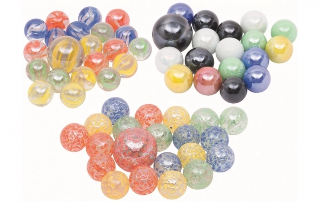 Skleněné kuličky Marbles 21 ks - Mramorové kuličky