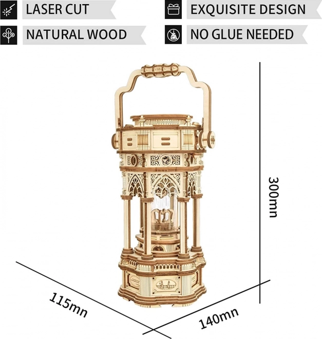 Viktoriánská lucerna - hrací skříňka - 3D dřevěné puzzle