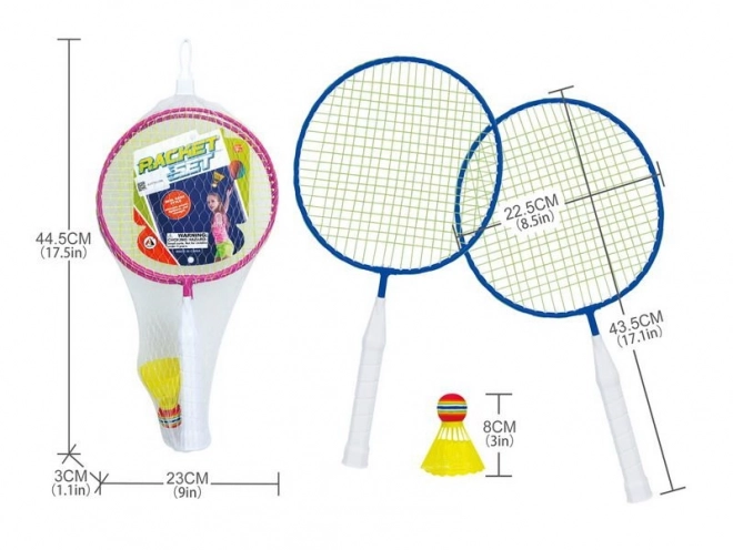 Badmintonová sada s raketami a košíčkem