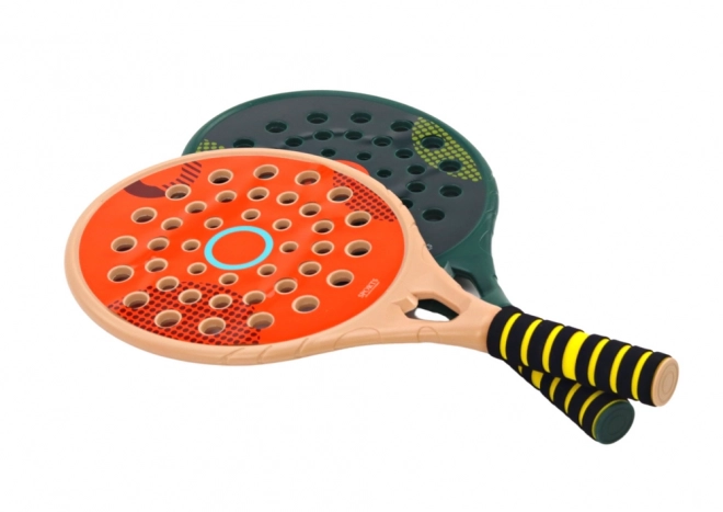 Sada 2 raket Padel Green Beige PU Ball Yellow pro děti na hry