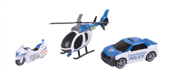 Teamsterz policejní přepravní sada s helikoptérou a zvukovými a světelnými efekty