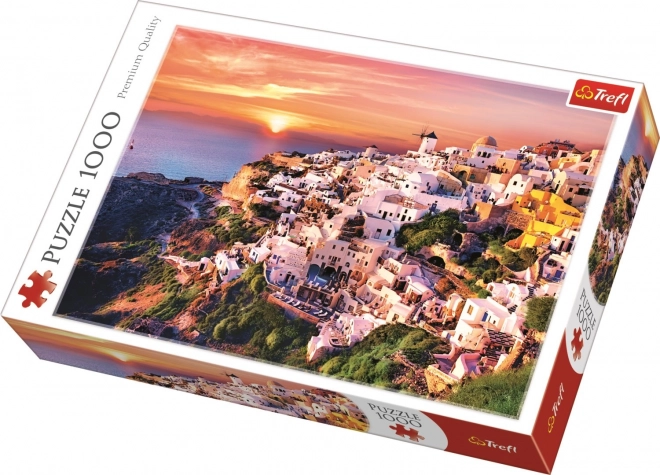 Puzzle 1000 dílků Západ slunce nad Santorini