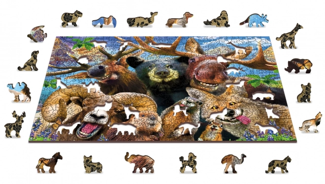 Wooden City Dřevěné puzzle V lese 2v1, 505 dílků EKO