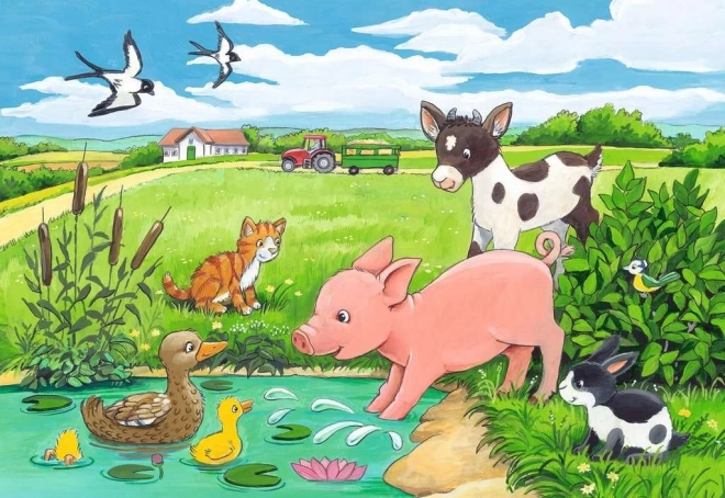 RAVENSBURGER Puzzle Zvířecí mláďata 2x12 dílků