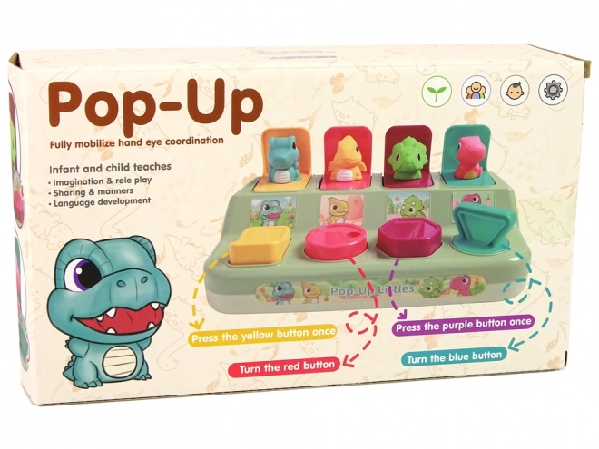 Zvířecí dinosauři Pop-up Arcade Toy pro batolata