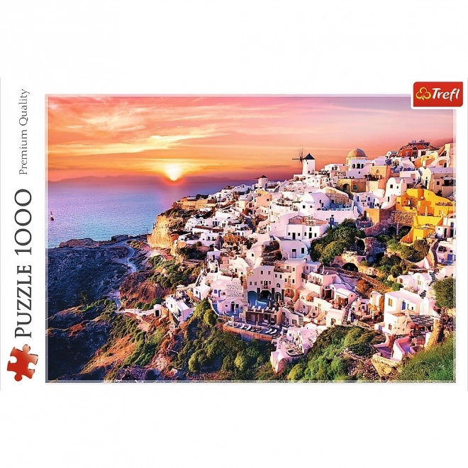 Puzzle 1000 dílků Západ slunce nad Santorini