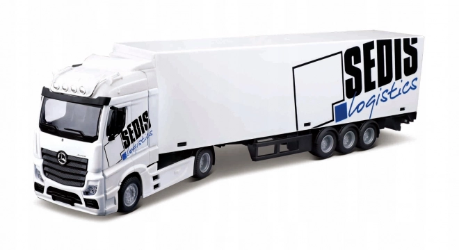 Bburago 1:43 MB Actros SEDIS Logistics s vysokozdvižným vozíkem a příslušenstvím