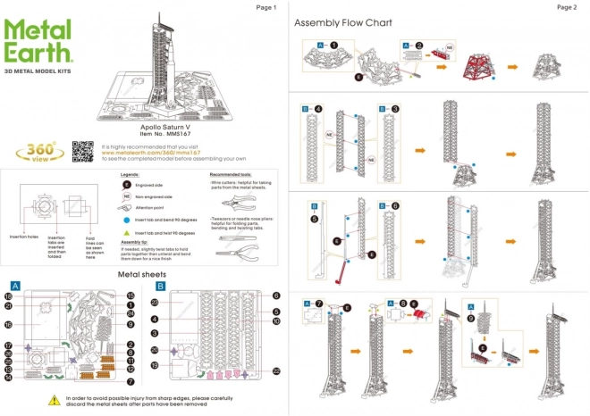 METAL EARTH 3D puzzle Apollo Saturn V s rampou