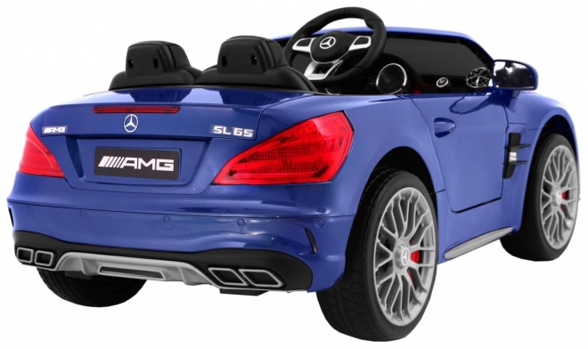 Mercedes AMG SL65 pro děti Modrá barva + Dálkové ovládání + Nosič zavazadel + Nastavení sedadla + MP3 LED + Pomalý start