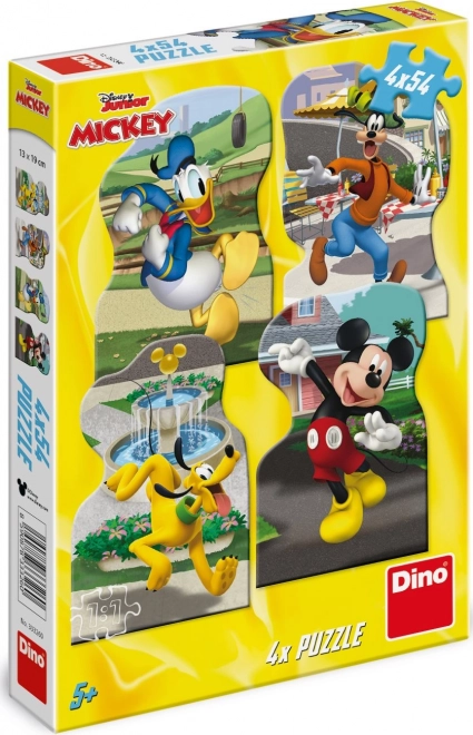 Puzzle Mickey ve městě 4x54 dílků