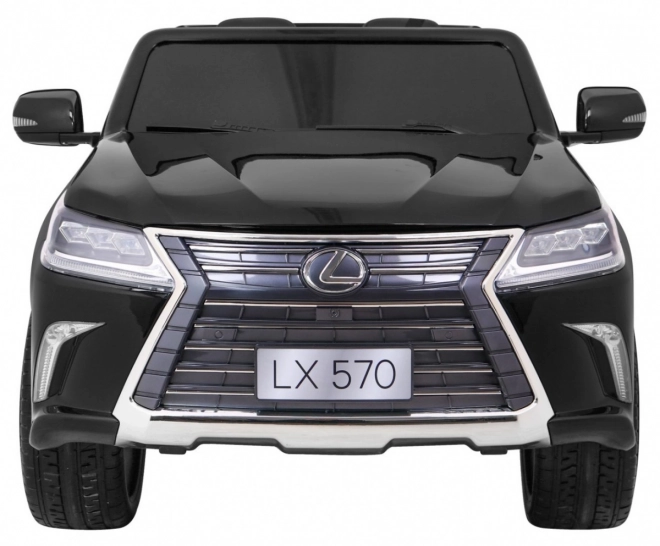 Lexus LX570 Lakované auto pro 2 děti černé + dálkové ovládání + EVA kola + rádio MP3 LED