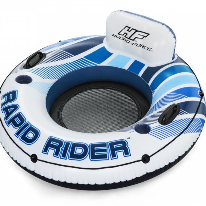 BESTWAY Nafukovací matrace Rapid Rider 135 cm + opěradlo + síťované dno + prostor pro pití + madla