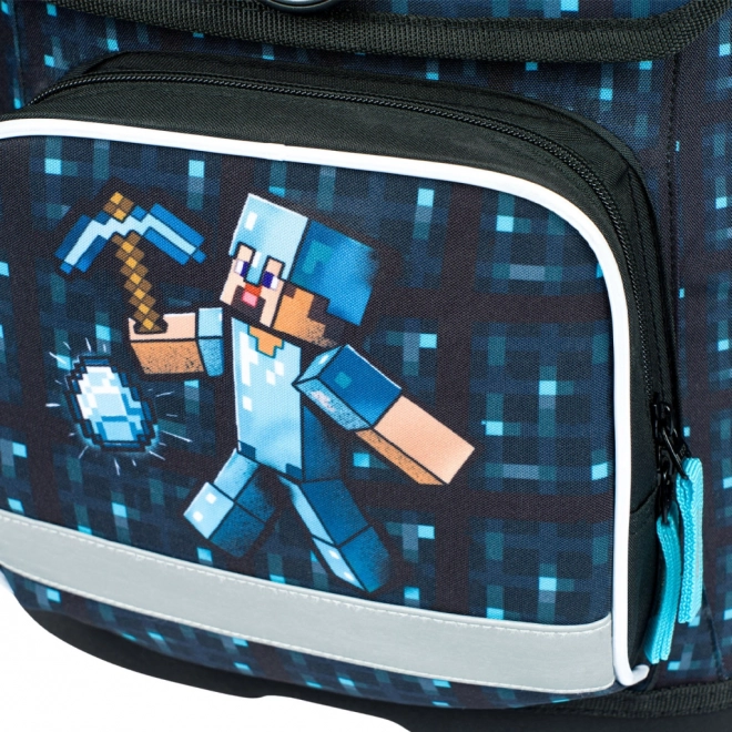 BAAGL Školní aktovka Ergo Minecraft Blue Axe