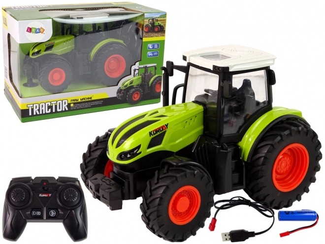 Traktor na dálkové ovládání 1:24 R/C Pilot 2,4 G zelený