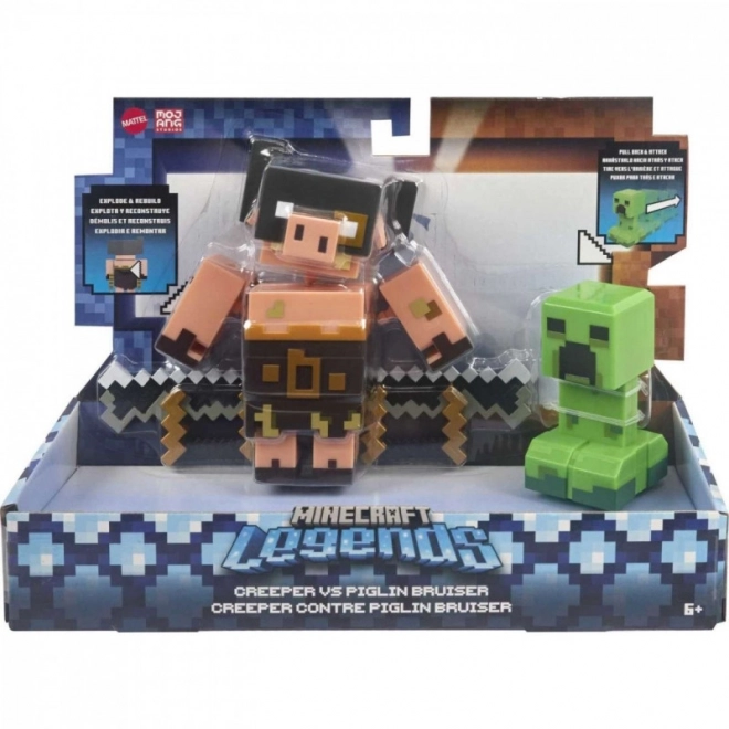 Sada figurek Minecraft Legends Creeper vs Piglin