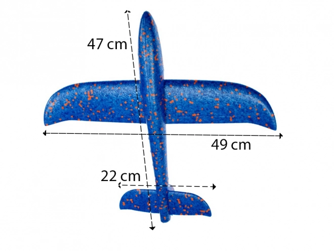 Polystyrenový kluzák šipka letadlo velké z polystyrenu 47cm modrá