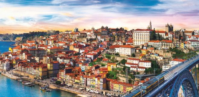 TREFL Panoramatické puzzle Porto, Portugalsko 500 dílků