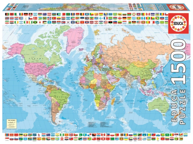 EDUCA Puzzle Politická mapa světa 1500 dílků