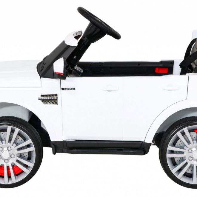 Land Rover Discovery Elektrické dětské auto bílé + dálkové ovládání + EVA kola + pomalý start + rádio MP3