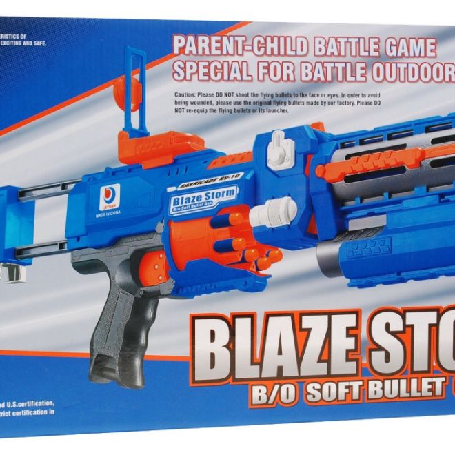 Pistole 2 v 1 pro děti 8+ Blaze Storm 20 dlouhých pěnových nábojů + laserový zaměřovač + baňka
