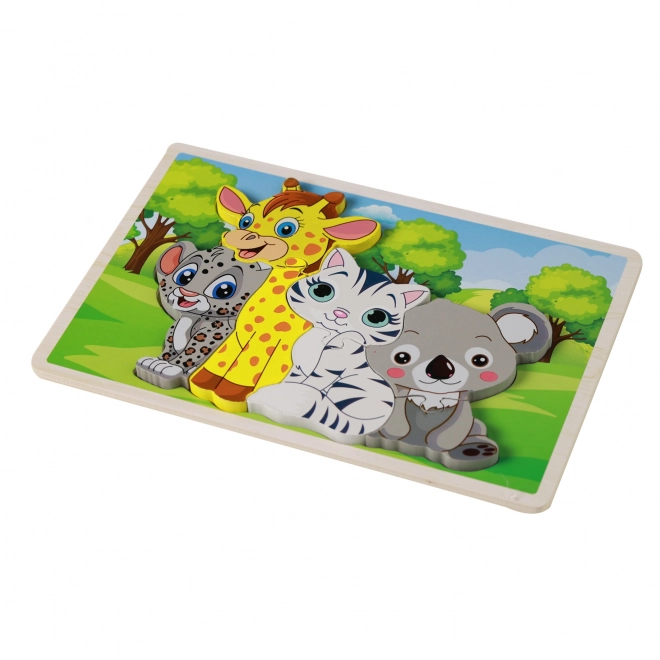 Dřevěné puzzle zvířátka 8 dílků
