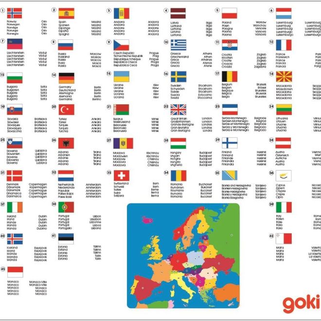 Vzdělávací puzzle Mapa Evropy - dřevěné puzzle
