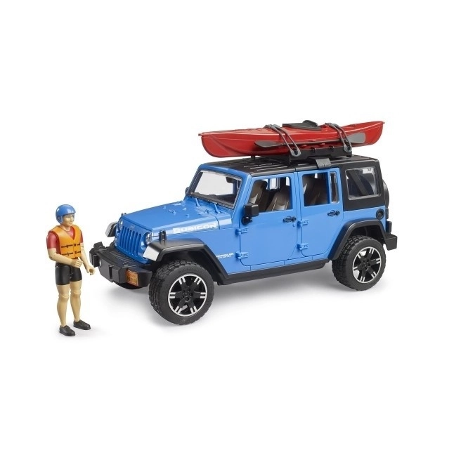 Bruder Jeep Wrangler Rubicon s kajakem a figurkou 1:16