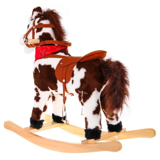 Latinský houpací kůň pro děti + interaktivní efekty + plyšové dřevo