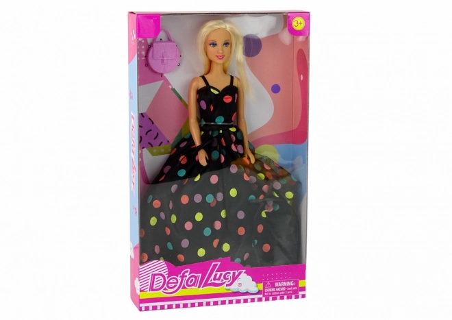 Šaty pro panenku Lucy Black Dots Long