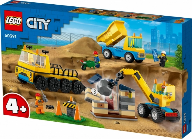 LEGO City 60391 Nákladní auta a jeřáb s demoliční koulí