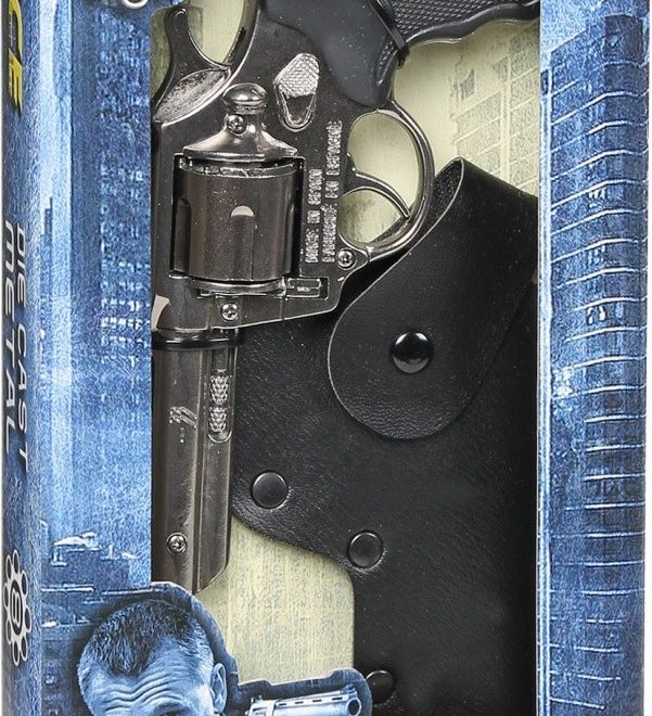 Policejní kovový revolver s pouzdrem Gonher