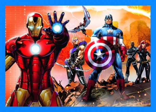 Puzzle 4v1 Stateční Avengers 28,5x20,5cm v krabici 28x28x6cm