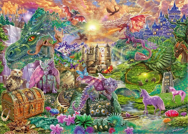 Začarované dračí království puzzle 1000 dílků