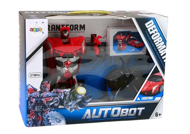 Robot Transformer 2v1 Pilot R/C Dálkové ovládání červený