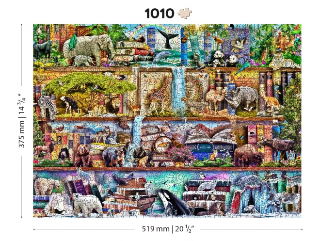 WOODEN CITY Dřevěné puzzle Úžasné království zvířat 2v1, 1010 dílků EKO