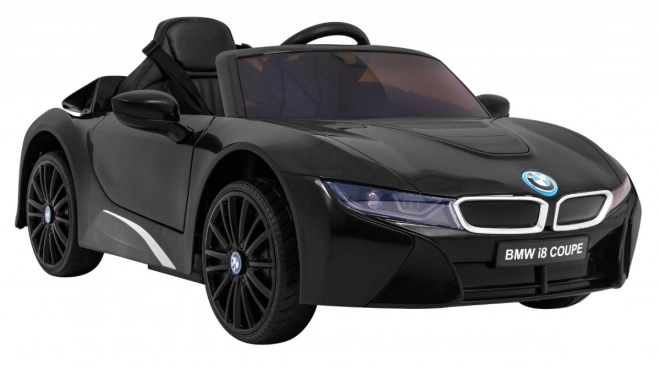 BMW I8 Lift Battery Car Black + dálkové ovládání + pomalý start + 3bodové pásy + MP3 USB + LED dioda