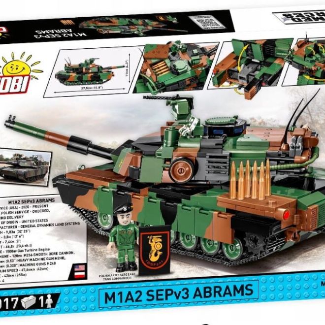 COBI 2623 Armed Forces Abrams M1A2 SEPv3, 1:35, 1000 k, 1 f