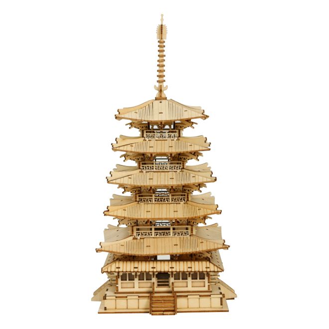 RoboTime dřevěné 3D puzzle - Pětipatrová pagoda