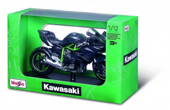 Kovový model motocyklu Kawasaki Ninja H2 R se stojanem 1/12