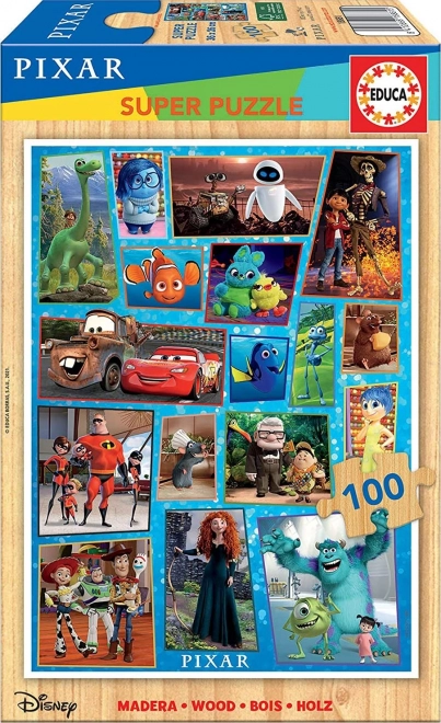 EDUCA Dřevěné puzzle Disney Pixar 100 dílků