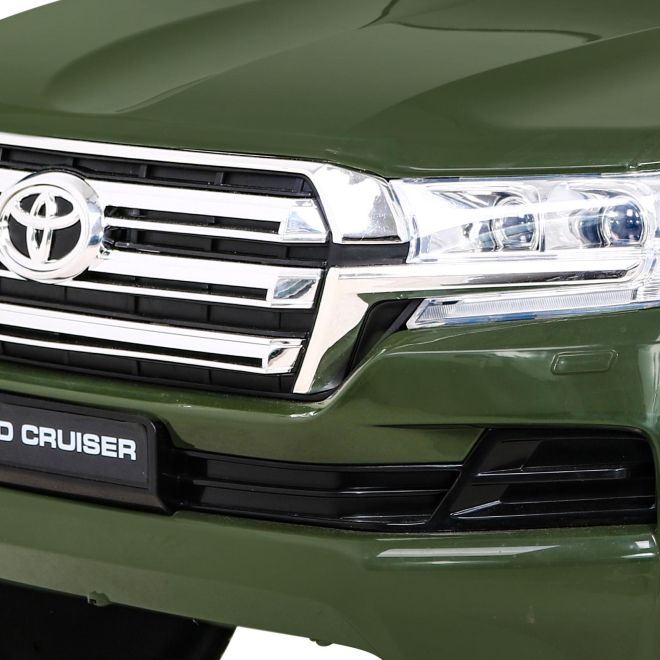 Toyota Land Cruiser pro baterii Zelená + dálkové ovládání + úložný prostor + EVA + pomalý start + LED MP3