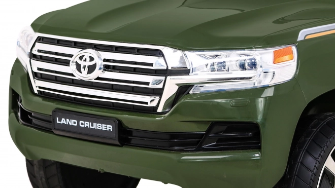 Toyota Land Cruiser pro baterii Zelená + dálkové ovládání + úložný prostor + EVA + pomalý start + LED MP3