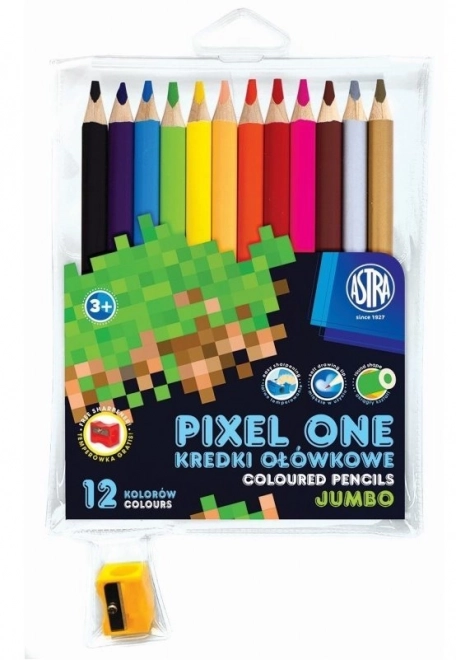 ASTRA Pastelky Pixel One 12ks Jumbo s ořezávátkem